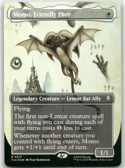 MTG Momo, Friendly Flier Borderless Foil NM Avatar: The Last Airbender Magic 317 - Image 1
