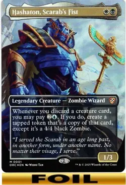 Hashaton, Scarab's Fist - FOIL BORDERLESS - Aetherdrift - NM MTG - Image 1