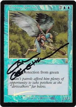 MTG M:tG ODYSSEY Treetop Sentinel FOIL - SIGNED by Carl Critchlow! - Image 1