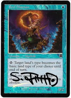 MTG M:tG APOCALYPSE Reef Shaman FOIL - SIGNED by Scott M. Fischer! - Image 1