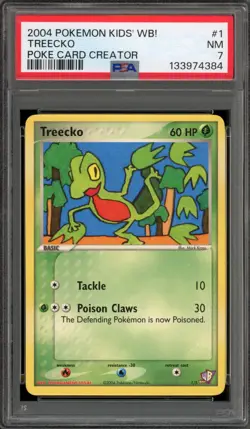 Pokemon Treecko Kids' WB! Poke Card Creator #1 PSA 7 - Image 1