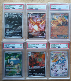 Pokemon PSA 8 and 9 Lot Of 6 Snorlax Promo 151 Charizard VMAX EX Houndoom Scizor - Image 1