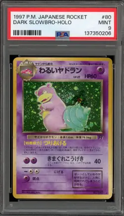 Pokemon Dark Slowbro Team Rocket Japanese Holo Rare #080 PSA 9 Mint - Image 1