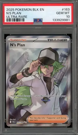 Pokemon N's Plan Black Bolt Ultra Rare #163 PSA 10 Gem Mint - Image 1