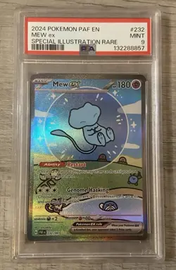 Pokemon 2024 Mew ex 232/091 Special Illustration Rare Paldean Fates PSA 9 - Image 1