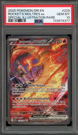 Pokemon Team Rocket's Moltres ex Destined Rivals SIR #229 PSA 10 - Image 1