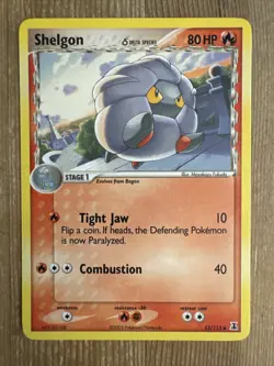 Pokemon TCG Shelgon (Delta) EX Delta Species 53/113 Regular Uncommon NM - Image 1