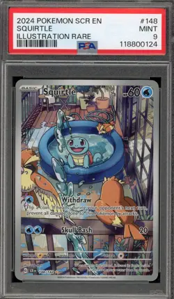 Pokemon Squirtle Stellar Crown Illustration Rare #148 PSA 9 Mint - Image 1