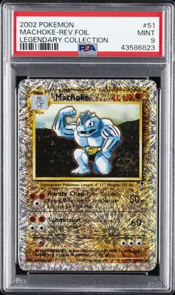 2002 POKEMON LEGEND COLL #51 MACHOKE-REVERSE FOIL PSA 9 - Image 1