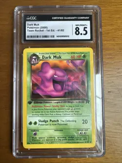 CGC 8.5 Dark Muk Non-Holo 1st Edition Team Rocket 41/82 Pokemon 2000 NM-MINT+ - Image 2