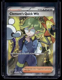 2024 Pokemon SV08: Surging Sparks Clemont's Quick Wit #229/191 - Image 1