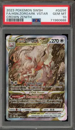 Pokemon Hisuian Zoroark VSTAR Crown Zenith Galarian Gallery FA #GG56 PSA 10 - Image 1