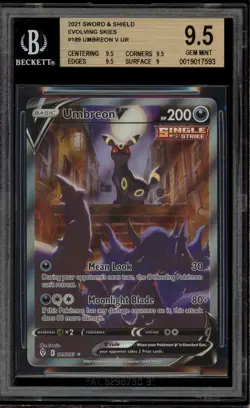 Pokemon Umbreon V Evolving Skies Full Alt Art #189 BGS 9.5 Gem Mint - Image 1