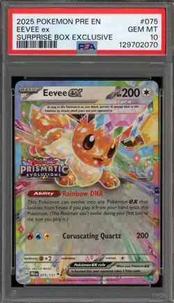 Pokemon Eevee ex Prismatic Evolutions Surprise Bx. Exclusive Promo #075 PSA 10 - Image 1