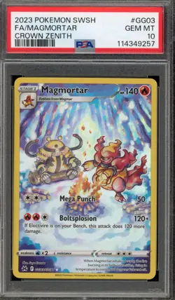 Pokemon Magmortar Crown Zenith Galarian Gallery Full Art #GG03 PSA 10 Gem Mint - Image 1