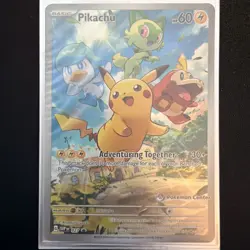 Pokemon TCG Scarlet & Violet Pikachu Promo #27 w/Pokemon Center Stamped Sealed - Image 1