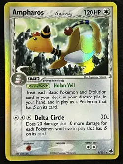 Pokemon Ampharos Delta Species Holo - EX Dragon Frontiers - 1/101 LP - Image 1