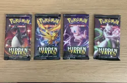 Pokemon Hidden Fates Booster Pack x4 Complete Art Set - Factory Sealed - Image 1