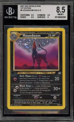 Pokemon Houndoom Neo Revelation 1st Edition Holo Rare #8 BGS 8.5 - Image 1