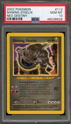 Pokemon Shining Steelix Neo Destiny Unlimited Holo Secret Rare #112 PSA 10 - Image 1