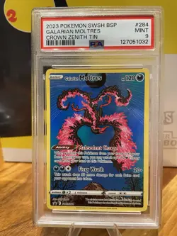Galarian Moltres SWSH284 Crown Zenith Tin Promo - PSA 9 MINT - Image 2