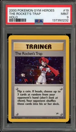 Pokemon The Rocket's Trap Gym Heroes Unlimited Holo Rare #19 PSA 9 Mint - Image 1