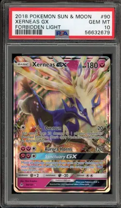 Pokemon Xerneas GX Forbidden Light Holo Ultra Rare #90 PSA 10 Gem Mint - Image 1