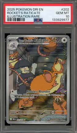 Pokemon Team Rocket's Raticate Destined Rivals Illustration Rare #202 PSA 10 - Image 1