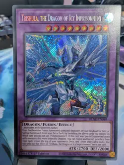YuGiOh! Trishula, The Dragon of Icy Imprisonment BLAR-EN048 Secret Rare 1st Ed - Image 1