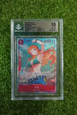 BGS 10 Pristine One Piece Japanese Romance Dawn NAMI ALT ART OP01 016 #2 - Image 1
