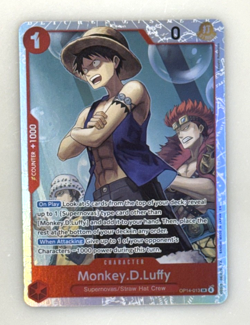 One Piece Monkey .D. Luffy #OP14-013 SR Super Rare The Azure Sea's Seven - Image 1