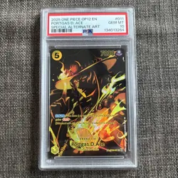 2025 ONE PIECE OP12 LEGACY OF THE MASTER ST13-011 PORTGAS D ACE SP PSA 10 GEM MT - Image 1