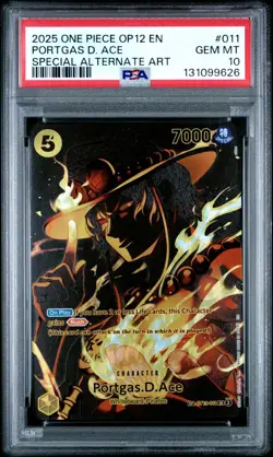 2025 ONE PIECE OP12 LEGACY OF THE MASTER ST13-011 PORTGAS D ACE SP PSA 10 GEM MT - Image 1