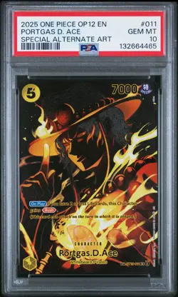 2025 ONE PIECE OP12-LEGACY OF THE MASTER #011 PORTGAS D. ACE PSA 10 - Image 1