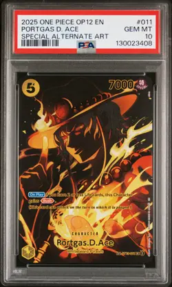 2025 ONE PIECE OP12-LEGACY OF THE MASTER #011 PORTGAS D. ACE PSA 10 - Image 1