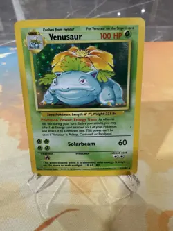Venusaur 15/102 Holo Rare Base Set Unlimited - VINTAGE WOTC TCG Pokemon Card - Image 1