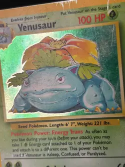 Venusaur 15/102 Holo Rare Base Set Unlimited - VINTAGE - WOTC TCG Pokemon Card - Image 3