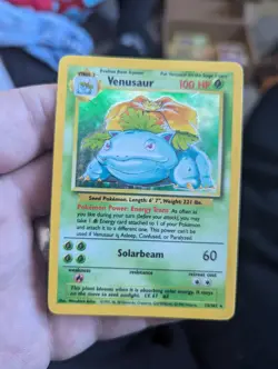 Venusaur 15/102 Pokemon Card TCG Base Set Unlimited Holo Rare - Image 1