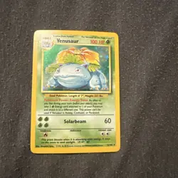 Venusaur 15/102 Pokemon Card TCG Base Set Unlimited Holo Rare MP - Image 1