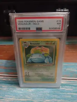 PSA 7 Venusaur 15/102 1999 Base Set Holo Rare Pokemon Card - Image 1
