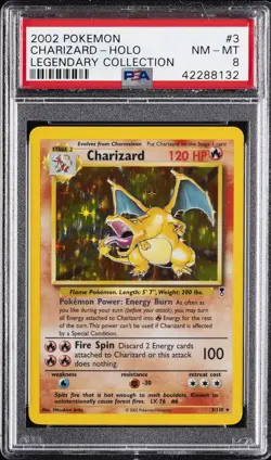 2002 POKEMON LEGEND COLL #3 CHARIZARD-HOLO PSA 8 - Image 1