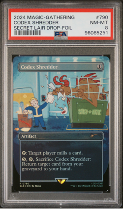 MTG PSA 8 Fallout Codex Shredder Foil Promo#790 Secret Lair Vault Boy NM-MT 2024 - Image 1