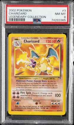 2002 POKEMON LEGENDARY COLLECTION #3 CHARIZARD PSA 8 - Image 1