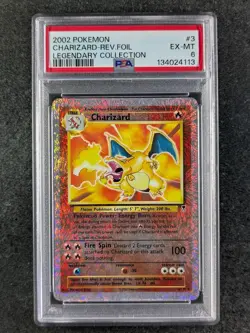 2002 Pokemon CHARIZARD 3/110 Legendary Collection Reverse Holo Rare ENG PSA 6 - Image 1