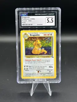 1999 Pokemon Fossil Holo Dragonite 4/62 CGC 5.5 - Image 1