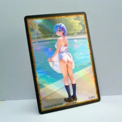 REM Waifu Anime Card LIMITED 1/1 Custom TCG Holo Goddess Story ACG T13244 - Image 2