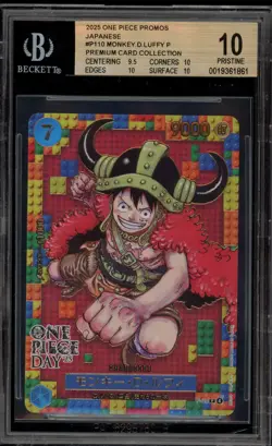 One Piece CCG Monkey.D.Luffy One Piece Day Premium Card P-110 BGS 10 Pristine - Image 1