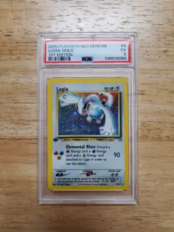 Pokemon PSA 5 Ex 2000 Lugia 1st Edition Neo Genesis Holo Card - Image 1