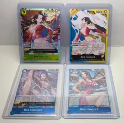 Boa Hancock SR Op14-112 & LEADER & 2 RARES One Piece English 4 TOTAL CARDS! - Image 1
