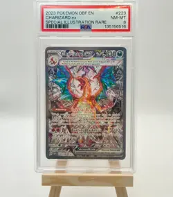 PSA 8 Charizard ex 223/197 SV03: Obsidian Flames Holo Graded Pokemon Card - Image 1